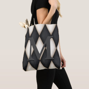 Tote Bag Monograme de Black & White Harlequin