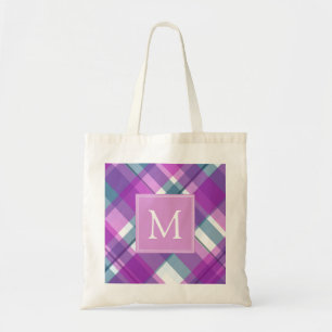 Tote Bag Monogramme à plis violet clair