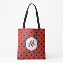 Monogramme à pois rouges