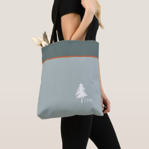 Tote Bag Monogramme Arbre vert Nature inspirée