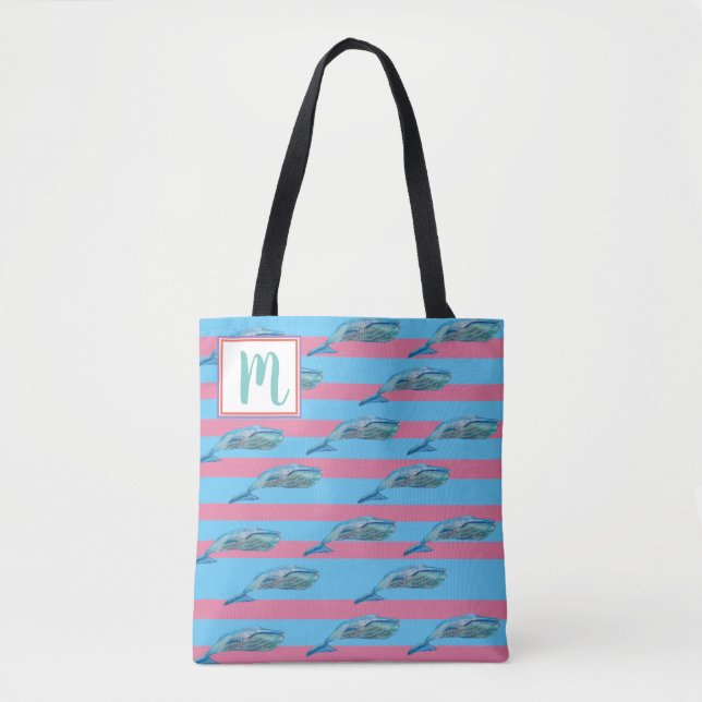 Tote Bag Monogramme baleines (Devant)