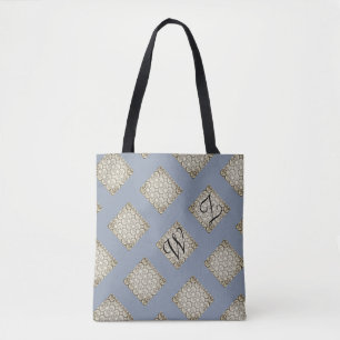 Tote Bag Monogramme bleu beige Tan Serpent croix crête de p