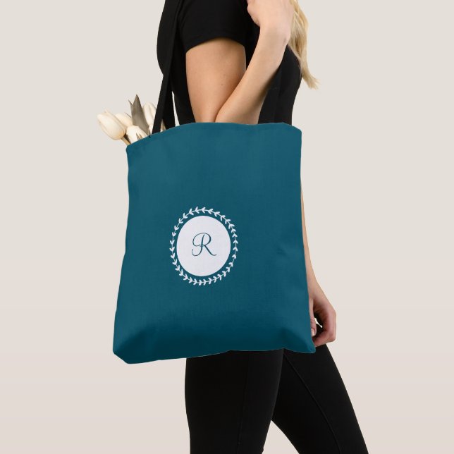 Tote Bag Monogramme bleu marine (De près)