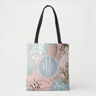 Tote Bag Monogramme   Blush & Gold I
