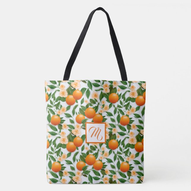 Tote Bag Monogramme branché Valencia Orange (Devant)