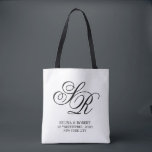 Tote Bag Monogramme cadeau mariage personnalisé initial<br><div class="desc">Cliquez sur le bouton "Personnaliser" pour DÉPLACER AUTOUR de vos initiales à votre look désiré! N'oubliez pas de jeter un oeil à plus de 100 styles populaires de sacs fourre-tout mariages de la collection "Mariage totes" dans notre boutique!</div>