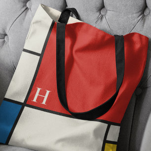 Tote Bag Monogramme Carré De Stijl Inspiré