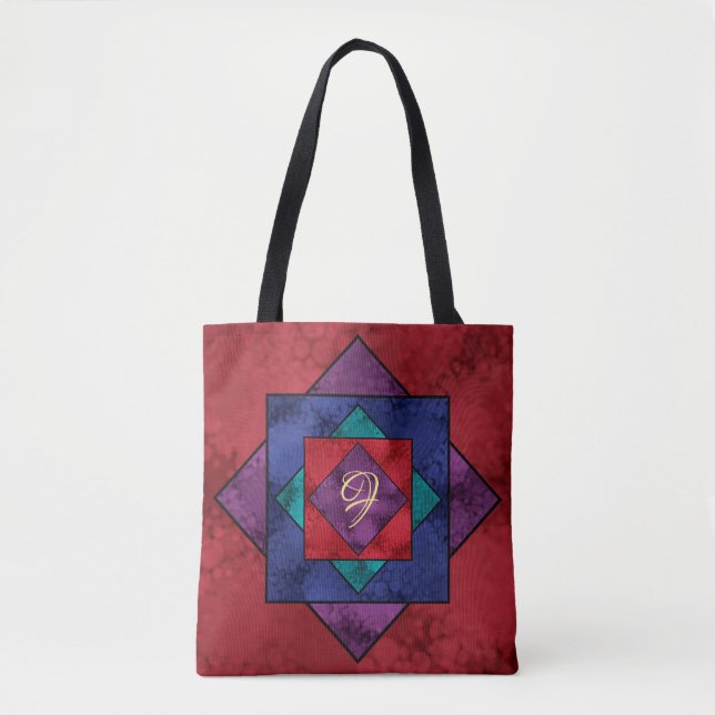 Tote Bag Monogramme Carré de surface (Devant)