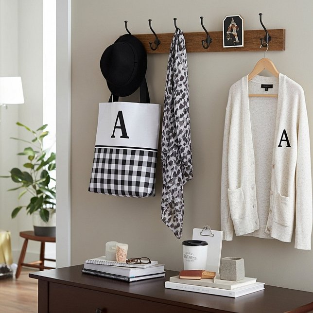 Tote Bag monogramme carreau noir (Créateur téléchargé)