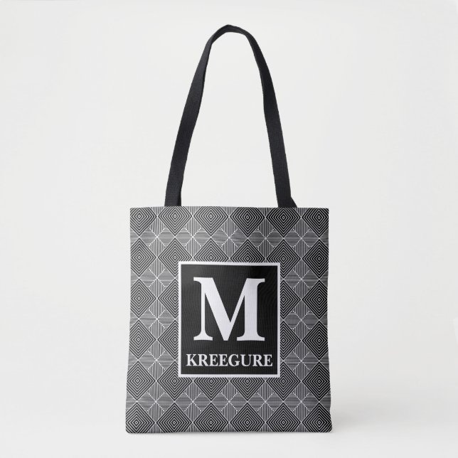 Tote Bag Monogramme Classic Serif BW DEDS Jacquard (Devant)