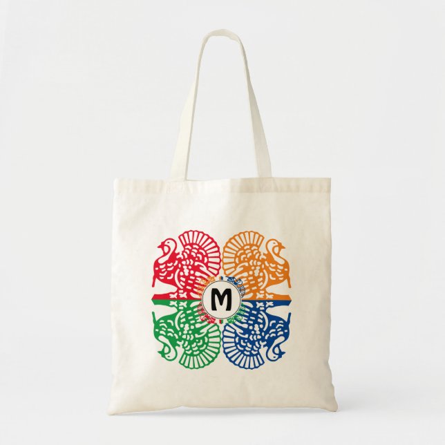 Tote Bag Monogramme coloré amusant TURKEY (Devant)