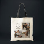 Tote Bag Monogramme couple initial wath moderne élégant<br><div class="desc">Monogramme couple initial wreath moderne élégante maison familiale cadeau personnalisé sac fourre-tout design. Fait partie d'une collection moderne simple et classe.</div>