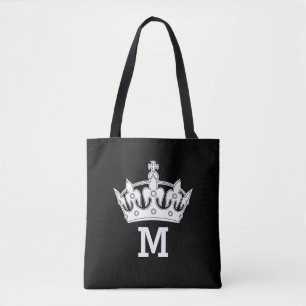 Tote Bag Monogramme Couronne Blanche Personnalisé