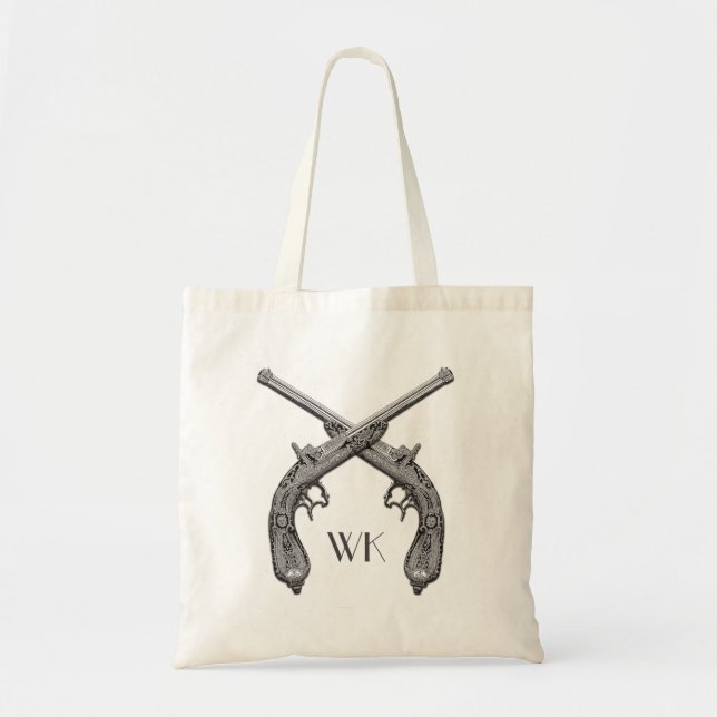 Tote Bag Monogramme Croisé Pistols Noir (Devant)