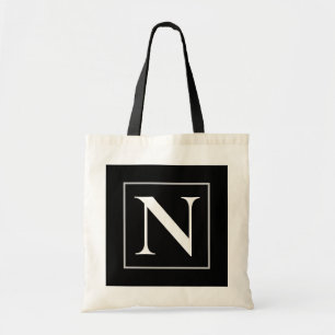 Tote Bag Monogramme d'affaires noir et blanc