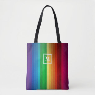 Tote Bag Monogramme d'arc-en-ciel