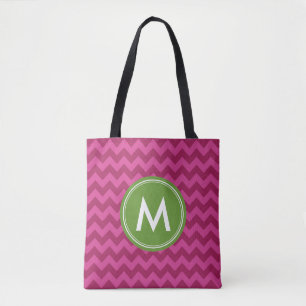 Tote Bag Monogramme de Chevron Purple à la mode