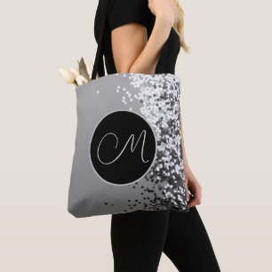 Tote Bag Monogramme de Confetti Noir de l'artiste