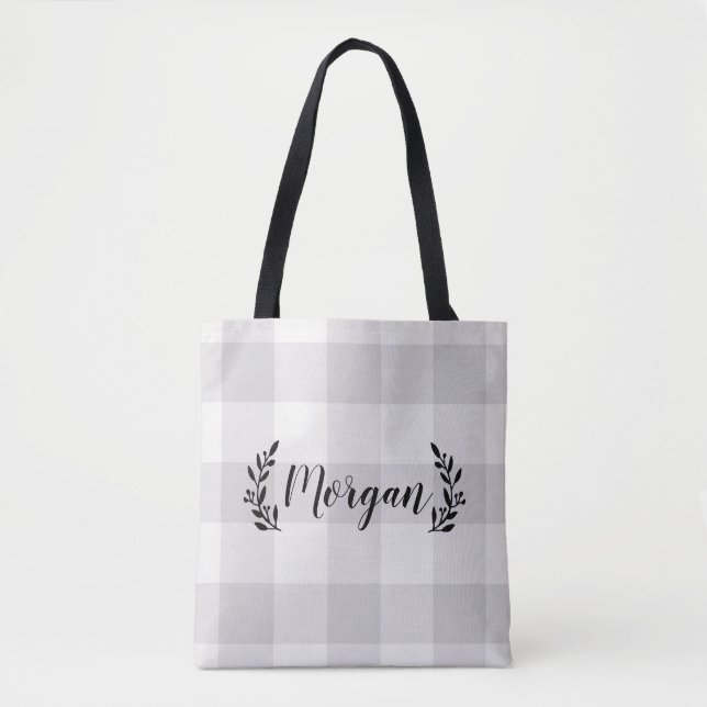 Tote Bag Monogramme de contrôle de Buffalo gris | Ferme mod (Devant)