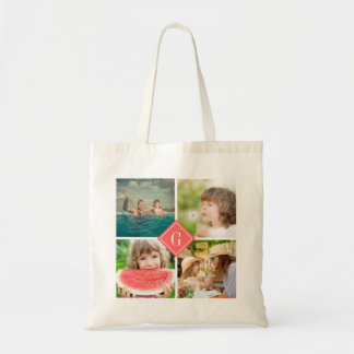 Tote Bag Monogramme de corail Instagram Photo Collage