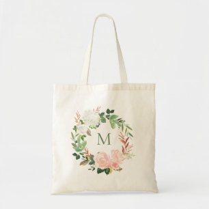 Tote Bag Monogramme de couronne florale de Jardin