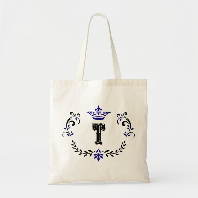 Tote Bag Monogramme de couronne 'T' (Devant)