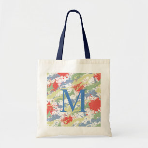 Tote Bag Monogramme de gouttes de peinture contrastées