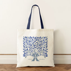 Tote Bag Monogramme de la lune céleste des mains spirituell