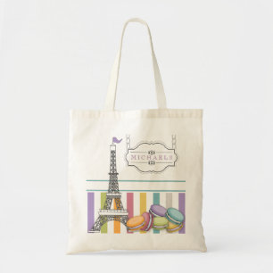 Tote Bag Monogramme de la tour Eiffel Paris Macaron