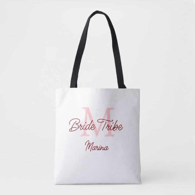 Tote Bag Monogramme de la tribu de la mariée simple mini ro (Devant)