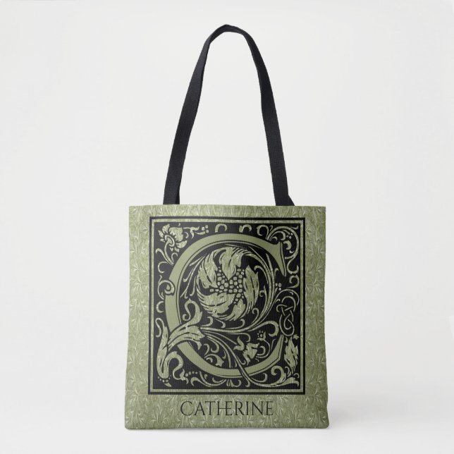 Tote Bag Monogramme de lettre de la lettre C premier (Devant)