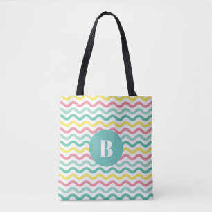 Tote Bag Monogramme de Motif clair et coloré
