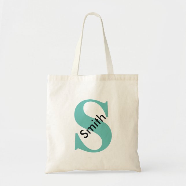 Tote Bag monogramme de nom Customisé personnalisé (Devant)