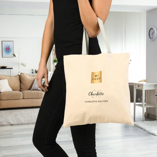 Tote Bag monogramme de nom de logo d'entreprise (Créateur téléchargé)