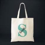 Tote Bag monogramme de nom personnalisé<br><div class="desc">Ce nom personnalisé monogramme mignon sac fourre-tout vintage est la meilleure idée de cadeau pour mariée et demoiselle d'honneur chez les mariages. C'est un sac fourre-tout personnalisé,  vous pouvez personnaliser avec votre nom.</div>