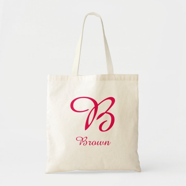 Tote Bag monogramme de nom personnalisé (Devant)