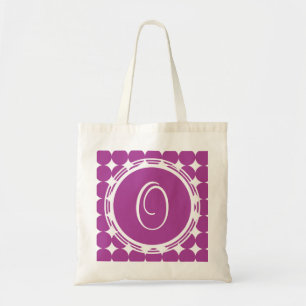 Tote Bag Monogramme de point Polka violet