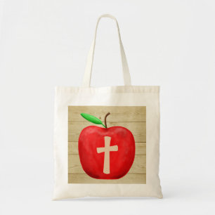 Tote Bag Monogramme de pomme rouge