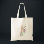 Tote Bag monogramme de printemps J floral wedding Shower de<br><div class="desc">***ce design fait partie d'une collection***</div>
