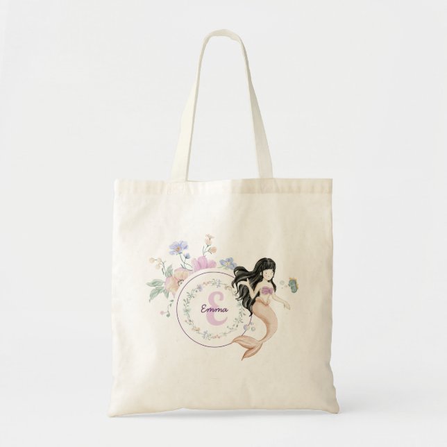 Tote Bag Monogramme de sirènes lunaires (Devant)