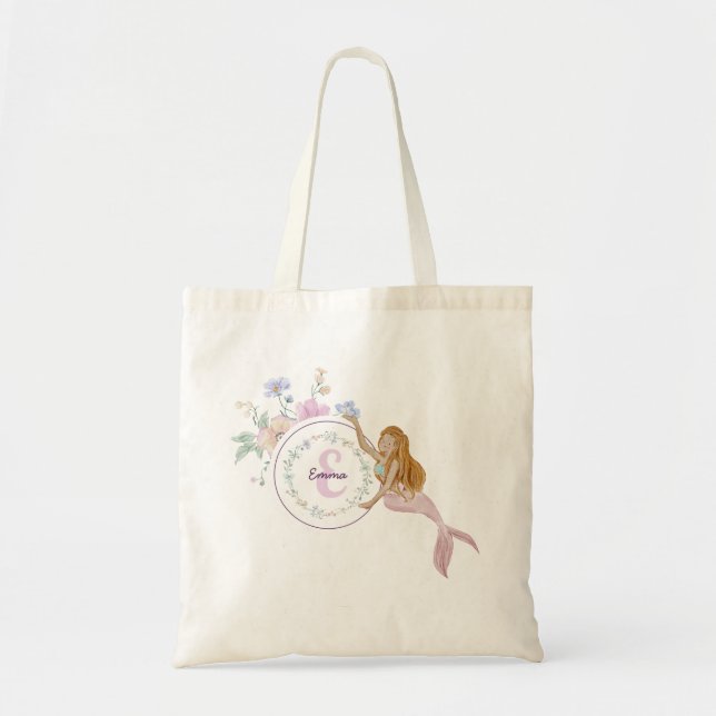 Tote Bag Monogramme de sirènes lunaires (Devant)