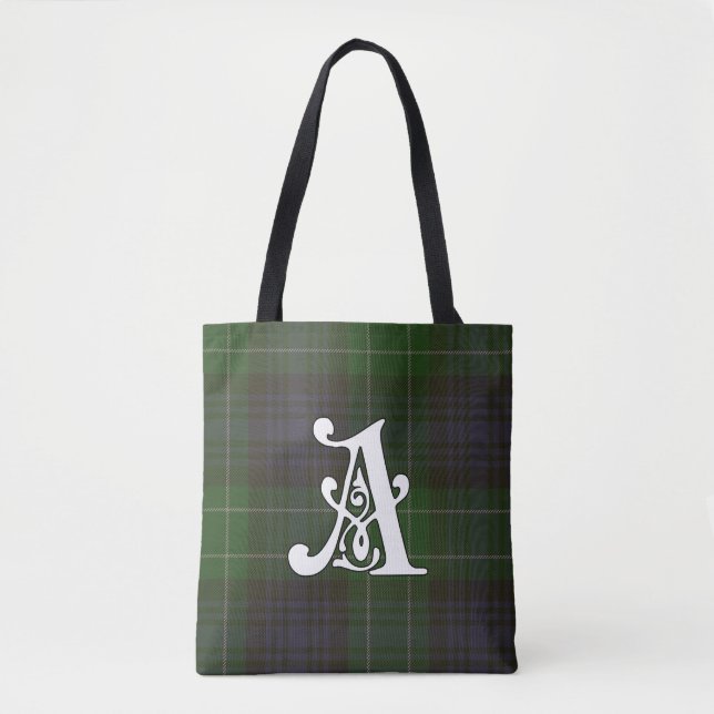 Tote Bag Monogramme de tartan de clan d'Abercrombie (Devant)