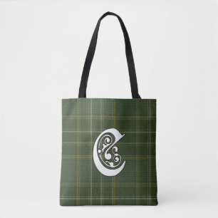 Tote Bag Monogramme de tartan de clan de Currie