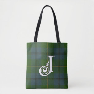 Tote Bag Monogramme de tartan de clan de Johnston