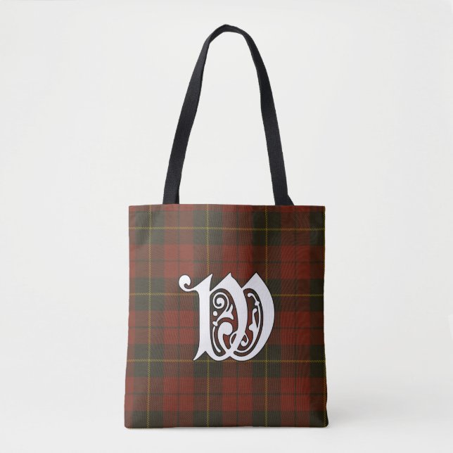 Tote Bag Monogramme de tartan de clan de Wallace (Devant)