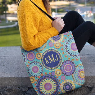 Tote Bag Monogramme de typographie moderne Personnalisé