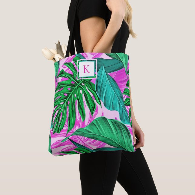 Tote Bag Monogramme de Vibes de l'île tropicale (De près)