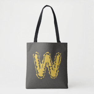 Tote Bag Monogramme déplaisant Moody Jaune sur gris foncé