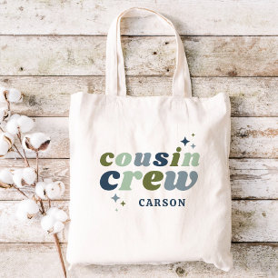 Tote Bag Monogramme d'équipage rétro Cousin Enfants corre