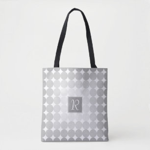 Tote Bag Monogramme des cercles gris modernes